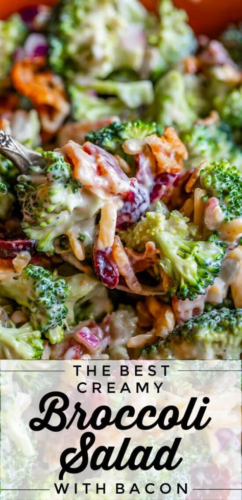 Pasta, Side Dishes, Brunch, Healthy Recipes, Creamy Broccoli Salad, Broccoli Salad Bacon, Broccoli Salad Recipe Easy, Side Dish Recipes, Broccoli Salad Recipe
