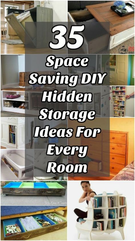 Organisation, Ikea, Diy Hidden Storage Ideas, Storage Hacks Diy, Storage Hacks, Diy Bedroom Storage, Bedroom Storage For Small Rooms, Storage Spaces, Diy Space Saving