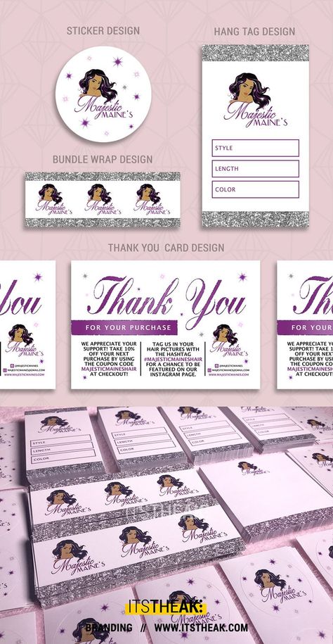 Business Cards, Instagram, Packaging Ideas Business, Small Business Packaging Ideas, Custom Thank You Cards, Beauty Business Cards, Packaging Stickers, Branding Kit, Print Packaging
