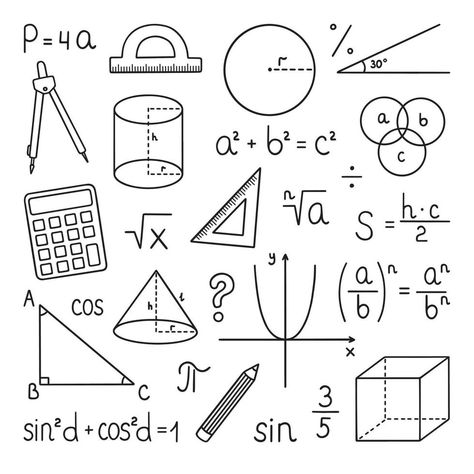 Doodle, Math Design, Math Border, Math Formulas, Maths Formulas, Math Notes, Mathematics, Math Clipart, Mathematics Images