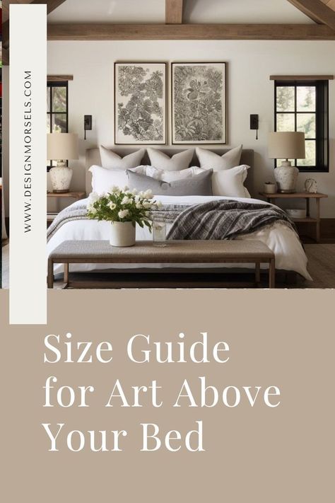 size guide for art above your bed Design, Inspiration, Decoration, Queen, Master Bedroom, Master Bedroom Above Bed, Above Headboard Decor, Above Bed, Size Of Art Above King Bed
