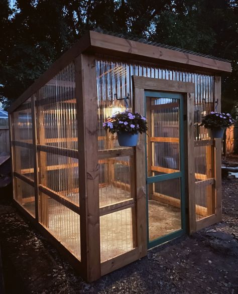 Garden Sheds, Greenhouse Shed, Greenhouse Ideas, Garden Shed, Outdoor Greenhouse, Small Greenhouse, Homemade Greenhouse, Backyard Greenhouse, Wood Greenhouse Plans