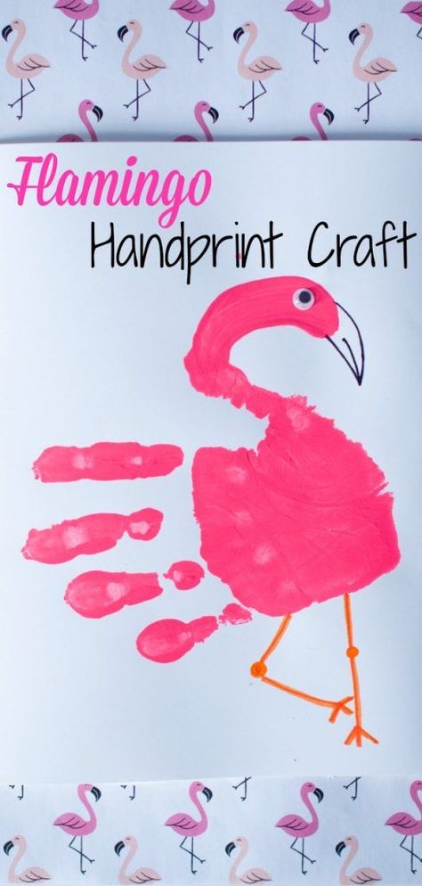 East Flamingo Handprint Craft Click here for Flora and the Flamingo, flamingo craft and pink popcorn Crafts, Summer Crafts, Flamingo Craft, Footprint Crafts, Zoo Animal Crafts, Handprint Craft, Handprint Crafts, Kids Art Projects, Toddler Art