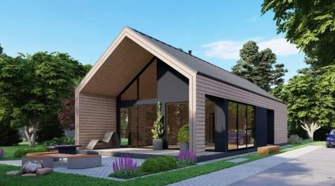 Prefabricated Houses - Prices from 30.000.-€ - Norges Hus Houses House Plans, Prefabricated Houses, Modular Homes, Prefab Homes, Casa De Campo, Small Prefab Homes, Small Modular Homes, Arquitetura, Flat Roof