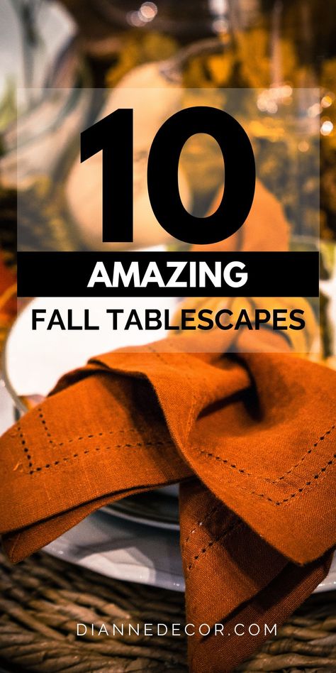 Tis' the season for gathering, big meals, and creating an amazing fall tablescape. Here are 10 awesome fall tables decor ideas for your home. #falltablescapes #falldecor #falltable #homedecor #decor #homedecorating #tablescapes Fall Thanksgiving Tablescapes, Fall Table Decorations Centerpieces Dinner, Thanksgiving Natural Table Decorations, Fall Tables Apes, Thanksgiving Set Up Ideas, Round Tablescapes Fall, Tablescapes For Fall, Autumn Buffet Table Decor, Autumn Table Setting Ideas