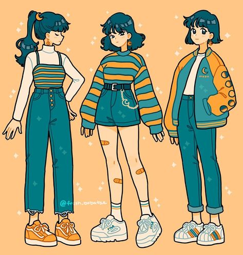 Emily Kim on Instagram: “Some casual outfits :) comment your favorite fit(s), or mix and match!!” Outfits, Manga, Cosplay, Vogue, Kawaii, Cartoon Outfits, Character Outfits, Matching Outfits, Clothing Sketches