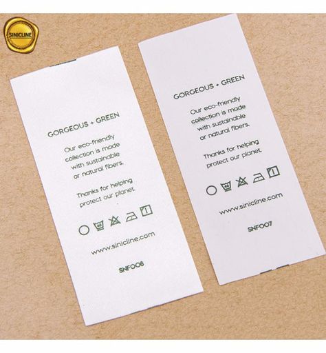 ECO-FRIENDLY RPET PRINTED CARE LABELS Yeosu, Upcycling, Packaging, Eco Friendly, Eco Label, Packaging Solutions, Packaging Design Inspiration, Clothing Care Tag, Clothing Care Label