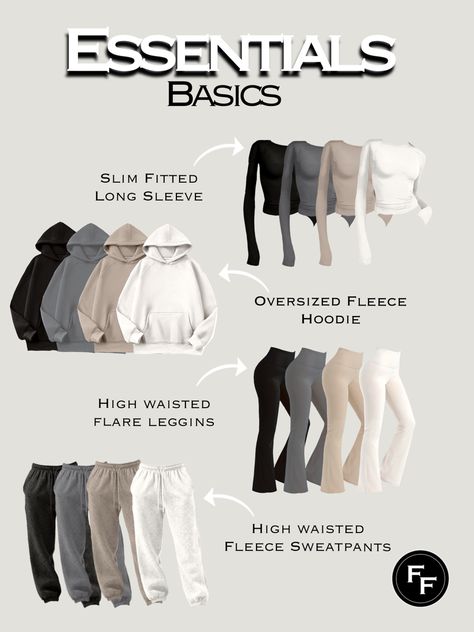 What every closet needs. You can never go wrong with the basics. #fashion #basics #essentials Capsule Wardrobe, Basic Wardrobe Essentials, Clothing Basics, Basic Clothes Essentials, Clothing Essentials, College Wardrobe Essentials, College Wardrobe, Summer Essentials Clothes, Casual Preppy Outfits