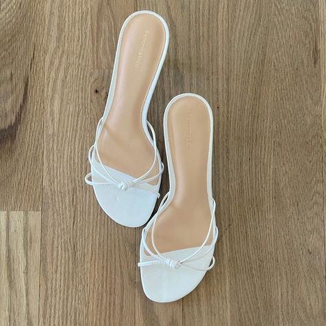 Reformation Heels Outfits, Ooty, White Sandals Heels, Heeled Sandals, Sandals Heels, Comfy Heels, Summer Heels Outfit, Heels Outfits, Dress And Heels