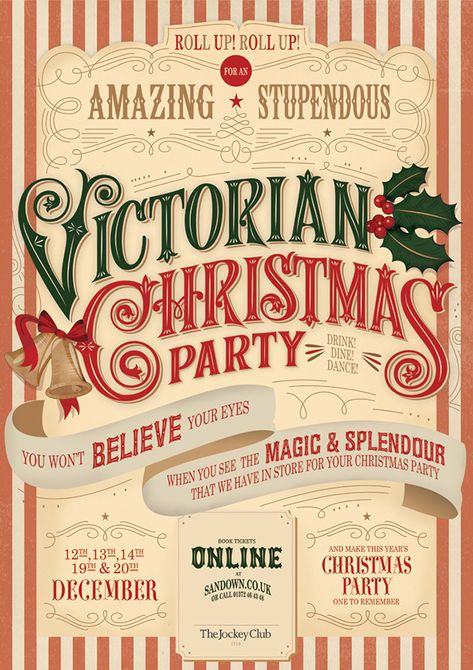 Retro Victorian Christmas Typography Flyer Example -- 15+ Holiday Marketing Flyers Design Examples & Ideas – Daily Design Inspiration #42 Retro Christmas, Decoupage, Natal, Vintage, Vintage Christmas, Christmas Poster, Victorian Christmas, Christmas Market, Christmas Party