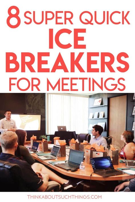 These super quick ice breakers for meetings are a great way to get your group energized and ready. Great for work, ministry, and classroom settings. Also, these meeting ice breakers need little no materials. Great for adults and teens. #teambuilding #leadership #churchministry #icebreakers #meeting #business Pre K, Team Building Icebreakers, Ice Breaker Games For Adults, Fun Team Building Activities, Team Building Games, Team Meeting Ice Breakers, Team Building Activities, Meeting Ice Breakers, Meeting Games