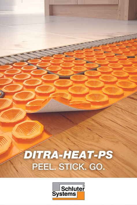 DITRA-HEAT-PS and DITRA-HEAT-DUO-PS are peel & stick electric floor warming membranes for tiled floors, making installing the floor of your dreams quicker than ever. Inspiration, Interior, Garages, Architecture, Home Repairs, Ideas, Home, Peel And Stick Floor, Tile Covers