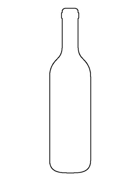 Wine bottle pattern. Use the printable outline for crafts, creating stencils, scrapbooking, and more. Free PDF template to download and print at http://patternuniverse.com/download/wine-bottle-pattern/ Wines, Cardmaking, Wine Bottle Crafts, Bottle Art, Bottle Crafts, Bottle, Wine Bottle, Card Making, Bottle Images