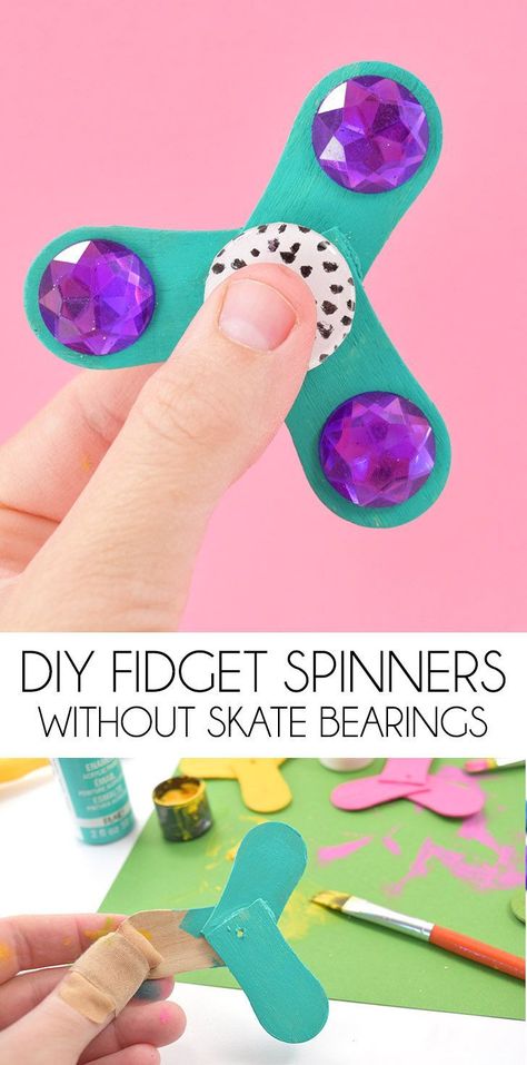 Make a fidget spinner at home with craft supplies and no skate bearings. Super easy! Pokémon, Diy Crafts, Hotels, Diy Fidget Spinner, Fidget Spinners, Fidget Spinner, Fidget Toys, Crafts For Kids, Boredom Busters For Kids