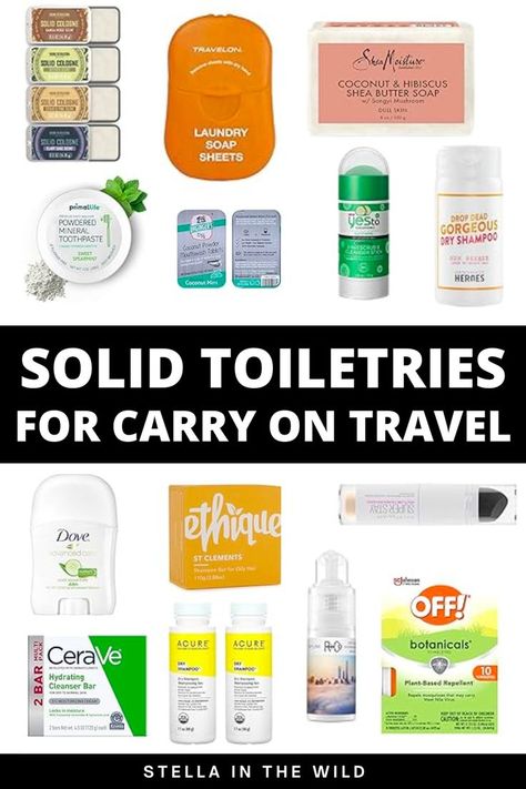 best solid toiletries for travel Travel Size Toiletries, Packing Toiletries, Travel Toiletries, Carry On Toiletries, Toiletries List, Toiletry Bag Travel, Packing Essentials List, Toiletries, Travel Size Products