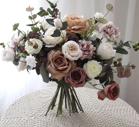 Engagements, Faux Flower Bouquets, Silk Flower Bouquets, Blush Bouquet, Flower Bouquets, Flowers Bouquet, Flower Bouquet Wedding, Spring Wedding Flowers, Calla Lily Bridal Bouquet