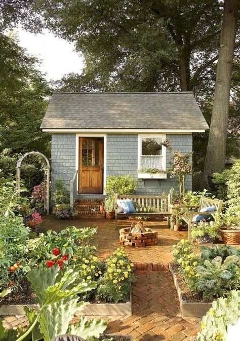 Garden Design, Cottage Garden Sheds, Garden Cottage, Cottage Garden, Garden Shed, Cottage Homes, Charming Garden, Home And Garden, Country Gardening