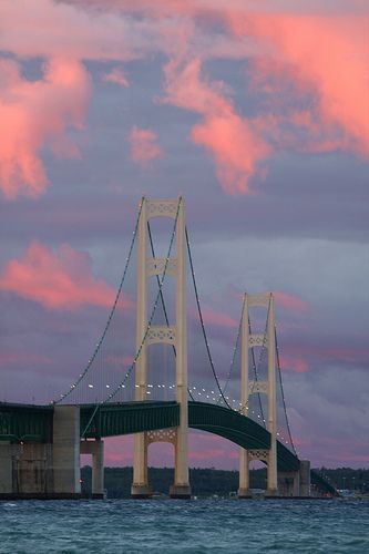 Mackinac Bridge | by Pure Michigan Michigan, Plymouth, Mackinaw Bridge, Upper Peninsula Michigan, Michigan Girl, Mackinaw City, Mackinac Bridge, Moonscape, Michigan Travel