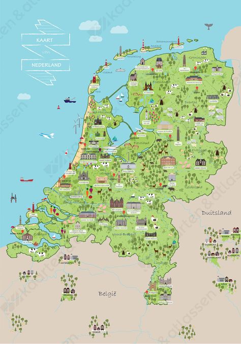 Eindhoven, Groningen, Rotterdam, Nederland, Holland, Cartography, Continents, Learn Dutch, Map