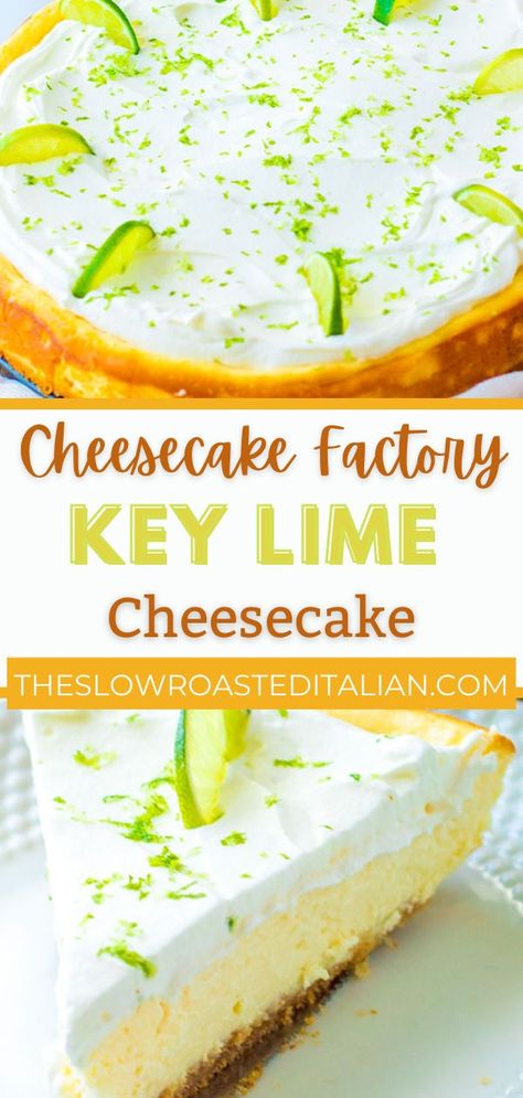 Copycat Cheesecake Factory Key Lime Cheesecake, Copycat Cheesecake Factory Key Lime Pie, Lemon Lime Cheesecake Recipes, Cheesecake Factory Whipped Cream Recipe, Cheesecake Key Lime, Cheesecake Factory Key Lime Cheesecake, Mango Key Lime Cheesecake Factory Recipe, Keylime Pie Cheesecake Recipes, The Best Key Lime Pie