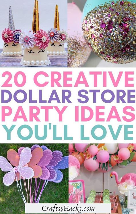 Baby Showers, Life Hacks, Diy Party Decorations, Cheap Party Decorations, Cheap Birthday Party, Dollar Tree Birthday, Party Hacks, Diy Birthday Party, Kids Party Decorations