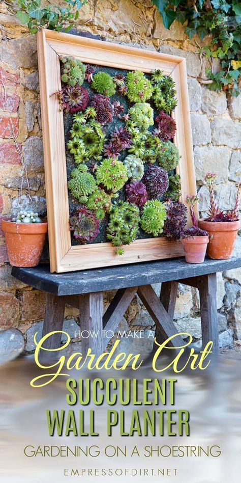 Garden Planters, Succulent Gardening, Garden Art, Succulent Wall Planter, Succulent Garden Diy, Garden Projects, Diy Garden Projects, Garden Crafts, Upcycle Garden