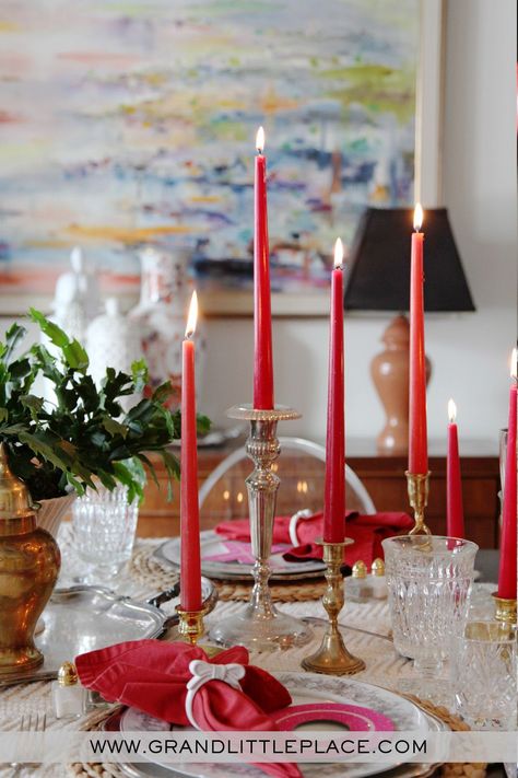 Diy, Ideas, Inspiration, Valentine's Day, Parties, Design, Pink Table Settings, Pink Table, Red Candles
