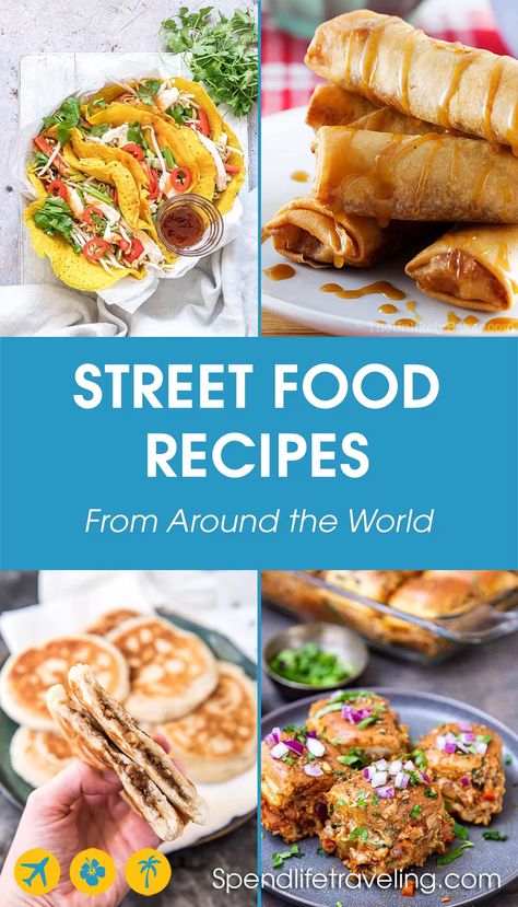 Street food recipes from around the world: both sweet and savory. And, many of these recipes are easy and quick! #streetfood #streetfoodrecipes Snacks, Foodie Travel, Street Food, World Cuisine, Restaurant Food, Food Street, Best Street Food, Food And Drink, Foodie