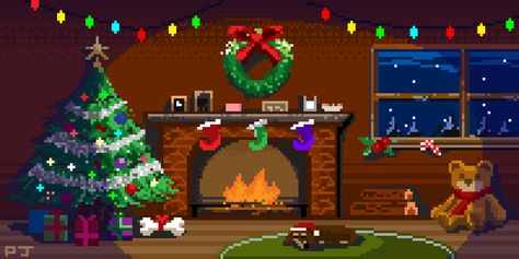 ArtStation - Merry X'mas, Pixel Jeff Pixel Art, Iphone, Pixel Art Background, Xmas Gif, Anime Pixel Art, Animated Christmas, Banner, Wallpaper Pc, Merry X'mas