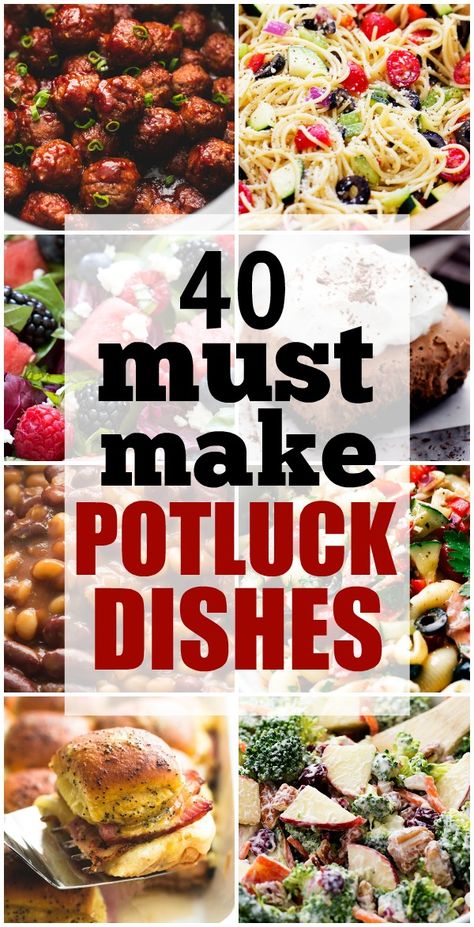 40+ Must Make Potluck Dishes Side Dishes, Appetisers, Happiness, Potluck Dishes, Potluck Recipes, Potluck, Easy Potluck, Dinner Rolls, Appetizers