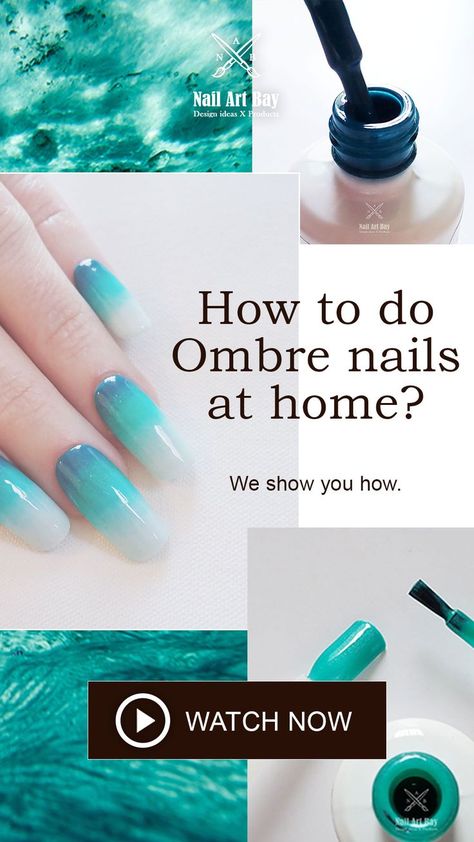 Gel Polish, Blue Nail, Ombre, How To Ombre Nails, Gel Polish Designs, Ombre Gel Polish, Diy Ombre Nails Tutorial, Blue Ombre Nails, Blue Gel Nails