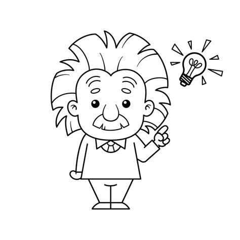 Draw, Albert Einstein, Cartoon Characters, Cartoon, Cartoon Drawings, Art Drawings For Kids, Simple Cartoon, Einstein Clipart, Einstein