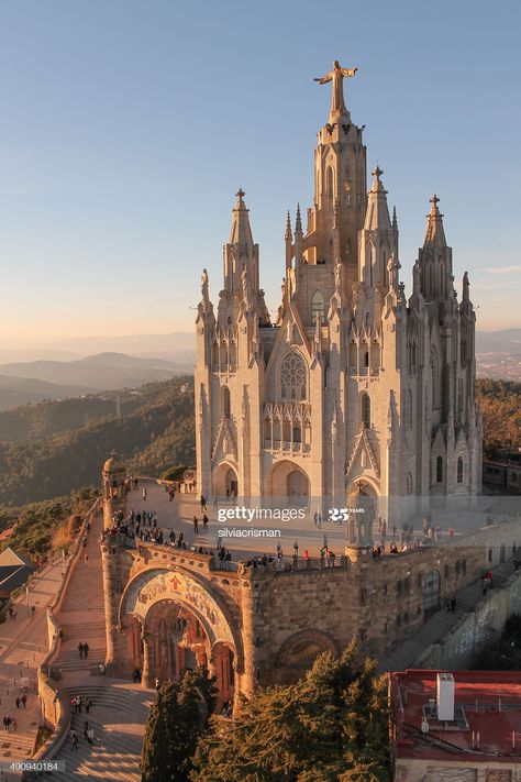 Stock Photo : Sagrat Cor in Barcelona Architecture, Instagram, بيوت ملكية, Castle, Parc D'attraction, Castle Aesthetic, Beautiful Castles, Voyage, Pretty Places