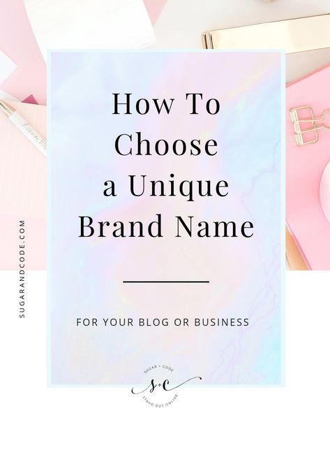 How to make sure you choose a unique brand name for your blog or business (even if you have no ideas) >> Instagram, Corporate Branding, Inspiration, Logos, Brand Identity, Creative Company Names, Store Names Ideas, Shop Name Ideas, Instagram Online Shop Name Ideas