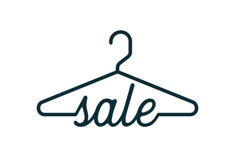 Sale Sign with Clothes Hanger | Pre-Designed Photoshop Graphics ~ Creative Market Design, Instagram, Logos, Boutique Logo Design, Sale Logo, Boutique Logo, Logo Online Shop, Clothing Sale Sign, Branding