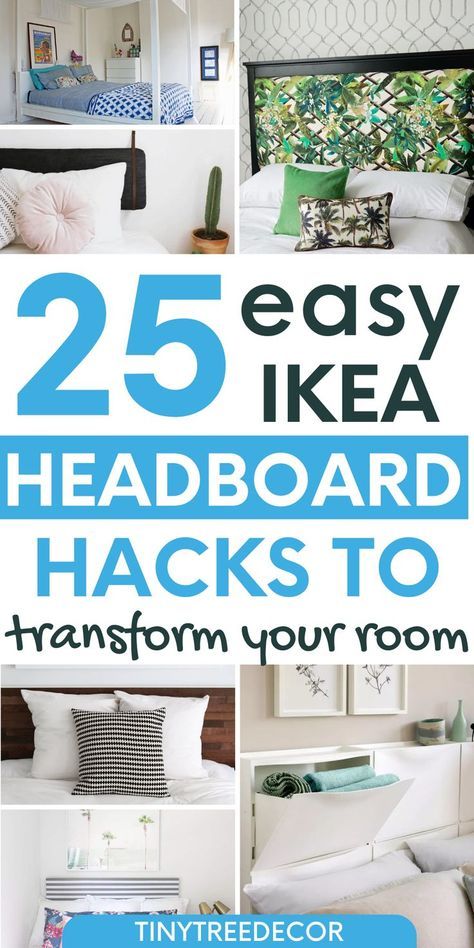 These cheap and easy DIY IKEA hacks for headboards are simple enough to do yourself but add so much style to your bedroom. Whether you have an IKEA headboard (hemnes, malm, brimnes) or you are looking for totally unique hacks you haven't seen yet with other IKEA products (tarva, nordli, ivar) we have something for you on this list. Take your bedroom to the next level, add some storage or make it look expensive. #ikeahacks #ikeabedroomhacks Ideas, Diy, Ikea Hacks, Ikea, Ikea Headboard Hack, Ikea Bed Hack, Ikea Hack Bedroom, Ikea Headboard, Ikea Bed