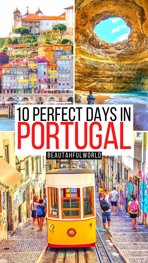 10 Days Portugal Itinerary + Secret Expert Tips for 2023 Trips, Destinations, Europe Destinations, Best Places In Portugal, Travel To Portugal, Europe Travel Tips, Europe Travel Guide, Europe Travel Destinations, Portugal Places To Visit
