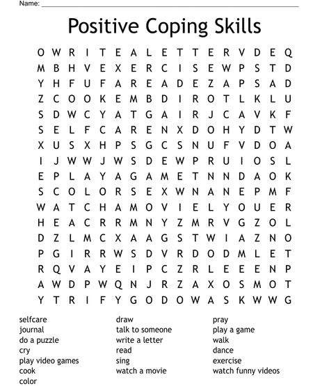 Positive Word Search, Word Searches, Word Search, Positive Coping Skills, Dbt Skills Worksheets, Emotional Skills, Positive Group Therapy Activities, Emotions Group Therapy, Dbt Mindfulness Activities
