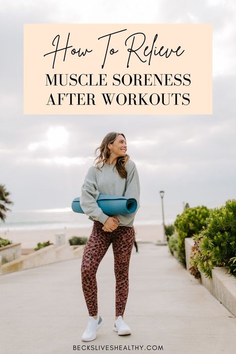How to Relieve Muscle Soreness After Workouts | Becks Lives Healthy Whether you’re a professional athlete or avid gym-goer, muscle soreness is a normal part of living an active lifestyle. Use these tips and tricks to overcome sore muscles quicker and support a healthy recovery process. Click here to read! Yoga, Muscle Pain Relief, Muscle Soreness, Workout Soreness, Sore Muscles After Workout, Muscle Relief, Sore Muscle Relief, Muscle Aches, Sore Muscle Remedies
