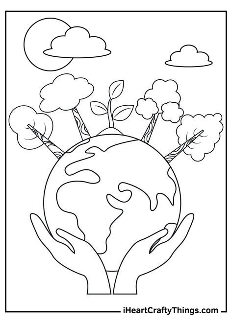 Colouring Pages, Earth Day Coloring Pages, Earth Coloring Pages, Earth Day Projects, Earth Week Preschool, Earth Day Drawing, Earth Day Activities, Earth Day Posters, Earth Day