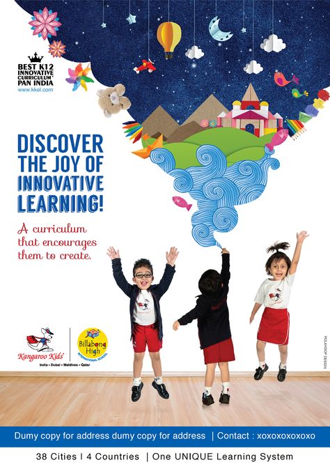 Behance, Medan, Poster Design Kids, Kangaroo Kids, School Advertising, Pediasure, Kids Banner, School Brochure, Education Poster Design