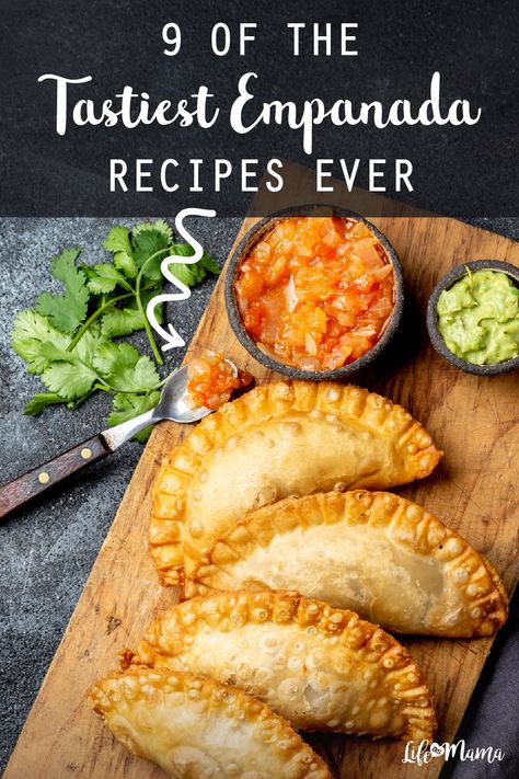 Flaky or crispy bread covers a delicious mixture of meat, veggies and spices- YUM. We've rounded up some of the most appetizing and easy empanada recipes right here! | #easyrecipes #lifeasmama #recipes #empanadas #empanadarecipes Mexican Food Recipes, Sandwiches, Snacks, Quiche, Healthy Recipes, Savory Empanadas Recipe, Vegetarian Empanadas Recipe, Authentic Empanadas Recipe, Veggie Empanadas
