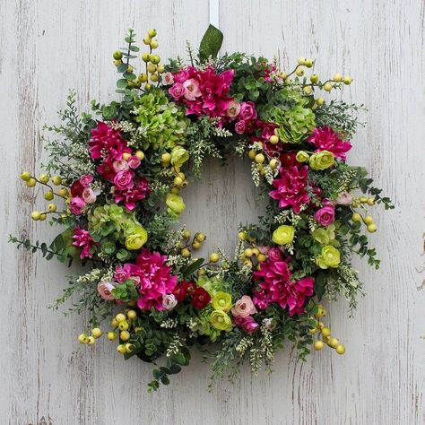 Decoration, Floral, Home Décor, Spring Flower Wreath, Spring Floral, Spring Wreath, Spring Flowers, Spring Door, Flower Wreath