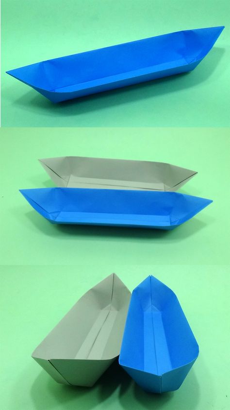 DIY Canoe Boat Tutorial - How to Make Origami Paper Boat That Floats. Origami Boat making tutorial. How to make easy and simple boat out of paper. Its easy instruction for kids toy that play with it.  #origami_boat  #PaperBoat  #Paper_Canoe Play, Crafts, Origami, Origami Boat Instructions, Paper Boat Origami, Origami Boat, Paper Boat, Make A Paper Boat, Boat Crafts