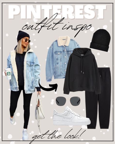 Shop Oversized Sherpa Icon Denim Jacket … and other curated products on LTK, the easiest way to shop everything from your favorite creators. Jeans, Winter Outfits, Outfits, Capsule Wardrobe, Sweatshirt Jean Jacket, Oversized Jean Jacket, Oversized Jean Jacket Outfit, Oversized Hoodie Outfit, Jean Jacket Outfits