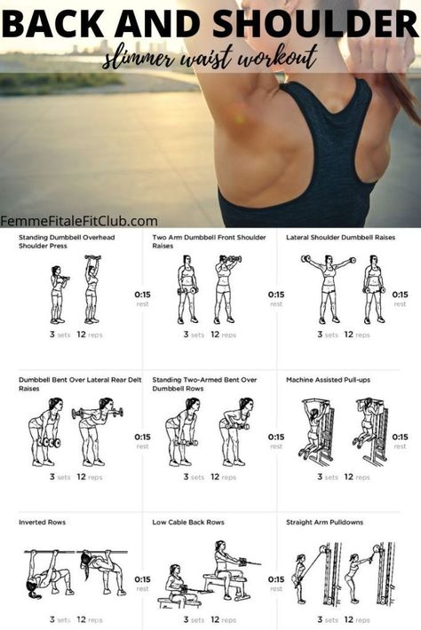 Get a snatched waist by toning up your shoulders and back with this workout. #slimmerwaistworkout #womenshealth #shoulderworkout #backworkout #health #fitness #fitfam Fitness, Bodybuilding, Muscles, Fitness Workouts, Upper Body Workout, Back Fat Workout, Back Workouts For Women, Shoulder Workout Women, Waist Workout