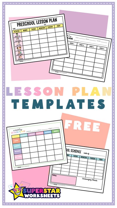Pre K, Weekly Lesson Plan Template, Editable Lesson Plan Template, Blank Lesson Plan Template, Lesson Plan Templates, Free Lesson Plan Templates, Teacher Lesson Plan Book, Lesson Plan Binder, Lesson Planner