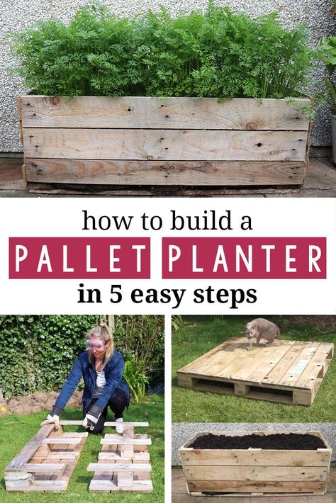 Outdoor Living, Gardening, Diy Planter Box, Easy Planter Box, Garden Planter Boxes, Diy Planters, Pallet Planter Diy, Pallet Planter Box, Building Planter Boxes