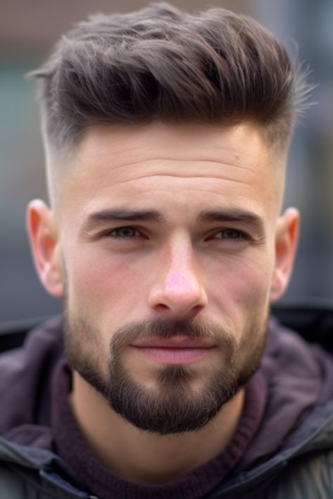 The quiff with tapered sides is a classic hairstyle for men that adds a sense of elegance. The tapered sides can be enhanced with a low-bald fade for a sharper edge. Click here to check out more best short hairstyles and haircuts for men.