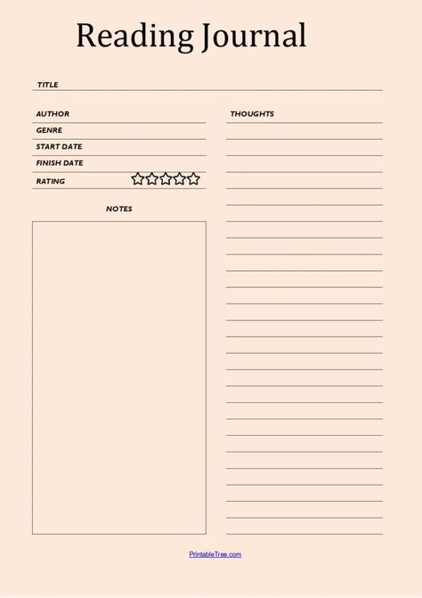 Printable Blank Reading Log Template PDF | Reading Tracker Reading, Journal Prompts, Reading List Printable, Journal Writing Prompts, Reading Log Pdf, Reading Tracker, Reading Journal Printable, Reading Log Printable, Bullet Journal Reading Log